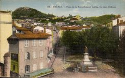 Hyeres CPA setzt Republik und Hugel des alten Schlosses (Hobelspane-Stab)