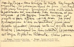 Belgie Belgium Bruges CPA Procession of Saint Blood people of Bethleemcahntant Adeste faithful