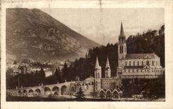 Lourdes CPA the basilica and the peak of Jer