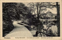 Germany Wiesbaden CPA Cleans Room Seen of the garden