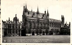 Belgie Belgium Brugge CPA district court the town hall and the basilica of St Blood