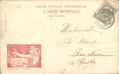 Belgie Belgium CPA Fair of Liege 1905 House of Serbia