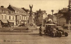 Belgie Belgium Spa CPA the place of the Roses (motor vehicles)