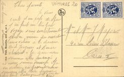 Belgie Belgium Spa CPA the place of the Roses (motor vehicles)