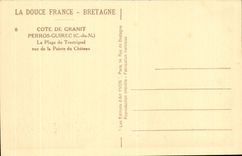 Perros Guirec CPA the beach of Trestrignel seen of the point of the castle