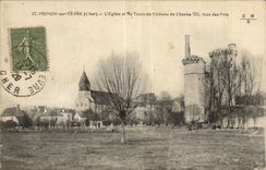 Mehun on Yevre CPA the church and Tours of the castle of Charles VII sights of near