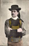 CPA Mann im Kostum ein Kerl von Quimper (Folklore