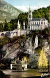 Lourdes MODERN CARD the cave and the basilica