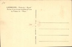 Luxembourg CPA Left GRund Ruins of a lock fortifiee and Tours of the plate of Rham