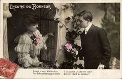 CPA Fantaisie L'heure du bonheur Couple
