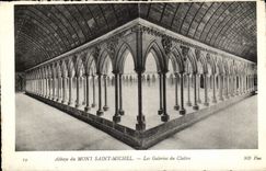 Mont Saint Michel CPA galleries of the cloister