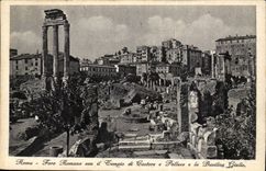 Romanoidiot Italien-Italien Rom CPA Foro es Basilika Giulia Tempiodi Castore E Polluce E