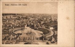 Panorama Italien-Italien Rom CPA pflastert Kuppel