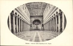 Italien Italien Rom CPA Interno della Basilica di S Paolo