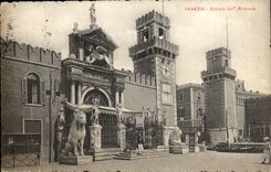 Italy Italia Venezia CPA Entrata deil Arsenale (lion)