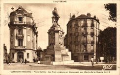 Puy der Haube-Clermont-Ferrand setzt aufgelost - das drei Alleen- und Kriegdenkmal des Krieges-CPA