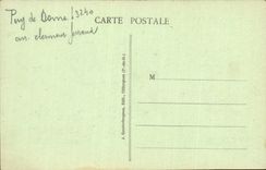 Puy de Dome- Seen der Strasse der Einfassung vergoldet mit dem bourboule-CPA