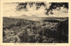Puy de Dome- Gibaud Bridge - Panorama Puy de Dome with its clouds-CPA