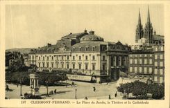 Puy der Haube-Clermont-Ferrand der Ort von Jaude das Theater und die Kathedrale - CPA