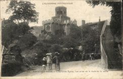 Puy de Dome- Royat Baths the old Church seen from of the road of the valley - CPA