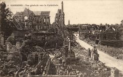 Soissons - View towards the Cathedral - CPA