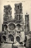 Laon - the Cathedral - Frontage - CPA