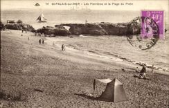 Saint Gaumen auf Meer-CPA pierrieres und der Strand vom flachen