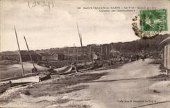 Saint Thouan les Bains CPA der PortQuay der linken Hutten der Austerenzuchter (sinned)