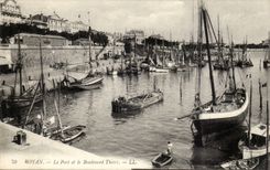 Royan CPA der Hafen und die Prachtstrasse thiers