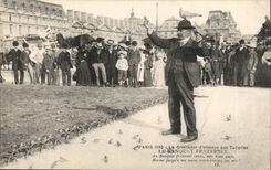 CPA Paris Charmer of birds to Louvre Tileries the fraternal banquet! TOP Folklore Small Trades (pigeons)