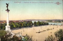 Bordeaux - Esplanade of Quincouces and Monument of Girondelles - CPA