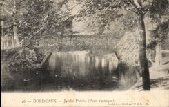 Bordeaux - rustic Public garden Bridge - CPA