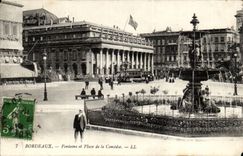 Bordeaux - Fountain and Place of the Comedy - CPA