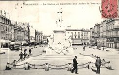 Bordeaux - Statue of Gambetta to the Alleys of Touny - CPA