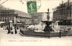 Bordeaux - Fountain and Place of the Comedy - CPA