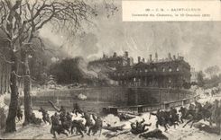 Saint Cloud CPA Incendie du chateau le 13 octobre 1870