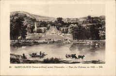 Saint Cloud CPA Avant l'incendie Parc du chateau en 1845