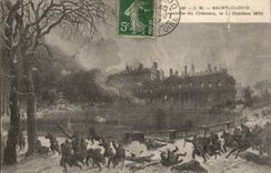 Saint Cloud CPA Incendie du chateau 13 octobre 1870