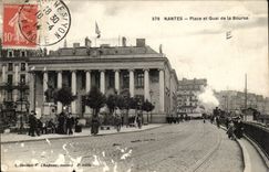 Nantes CPA Places and quay of the Stock Exchange (train to far)