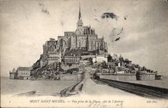 Mont Saint Michel CPA Seen from of the dam dimensions D el arrived