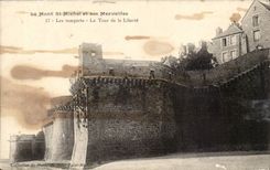 Mont Saint Michel CPA walls the tower of freedom