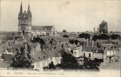 Angers CPA Panorama towards the cathedral