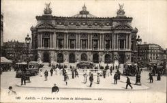 Paris CPA L Opera und die Station von der Untergrundbahn
