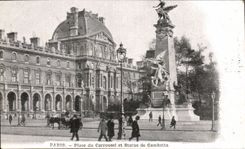 Paris CPA Place du carroussel et statue de Gambetta