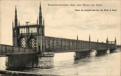 Germany Germany CPA Pont of railroad of the Rhine has Kehl