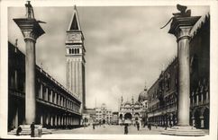 Venice Venezia CPA Plazetta S Marco E Bell-tower Italy Italia Lion