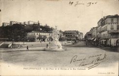 Algerien Philippeville CPA der Ort der Marine und der nationalen Strasse