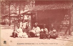 CPA Exposition d'Orleans 1905 Au village noir Joueurs de Cora TOP (Afrique Africa petits metiers musique)
