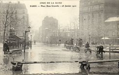 CPA Floods bets the great rising of the Seine (January 1910) Place Beautiful Grenelle January 28th 1910