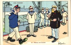 Our Sailor-Return of broadside--boat-CPA Gervese Illustrator